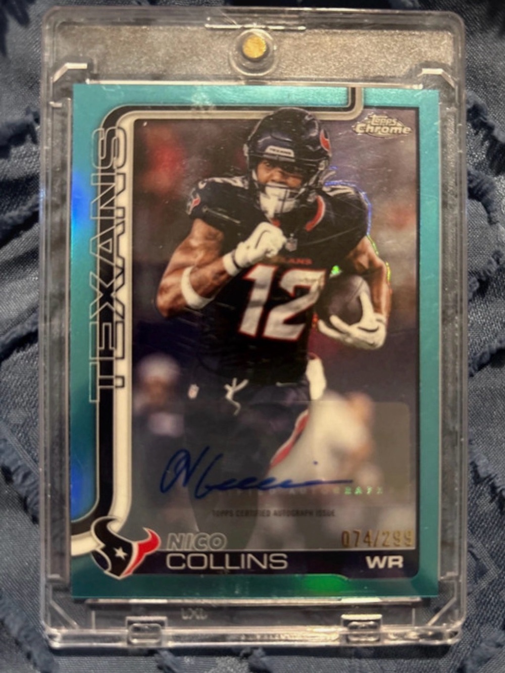 Topps Chrome Houston Texans Nico Collins Autograph Card Teal